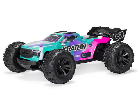 Arrma Mini Kraton 3S BLX 4X4 1/16 RTR Brushless Speed Monster Truck (Teal/Pink) ARA2508ST2