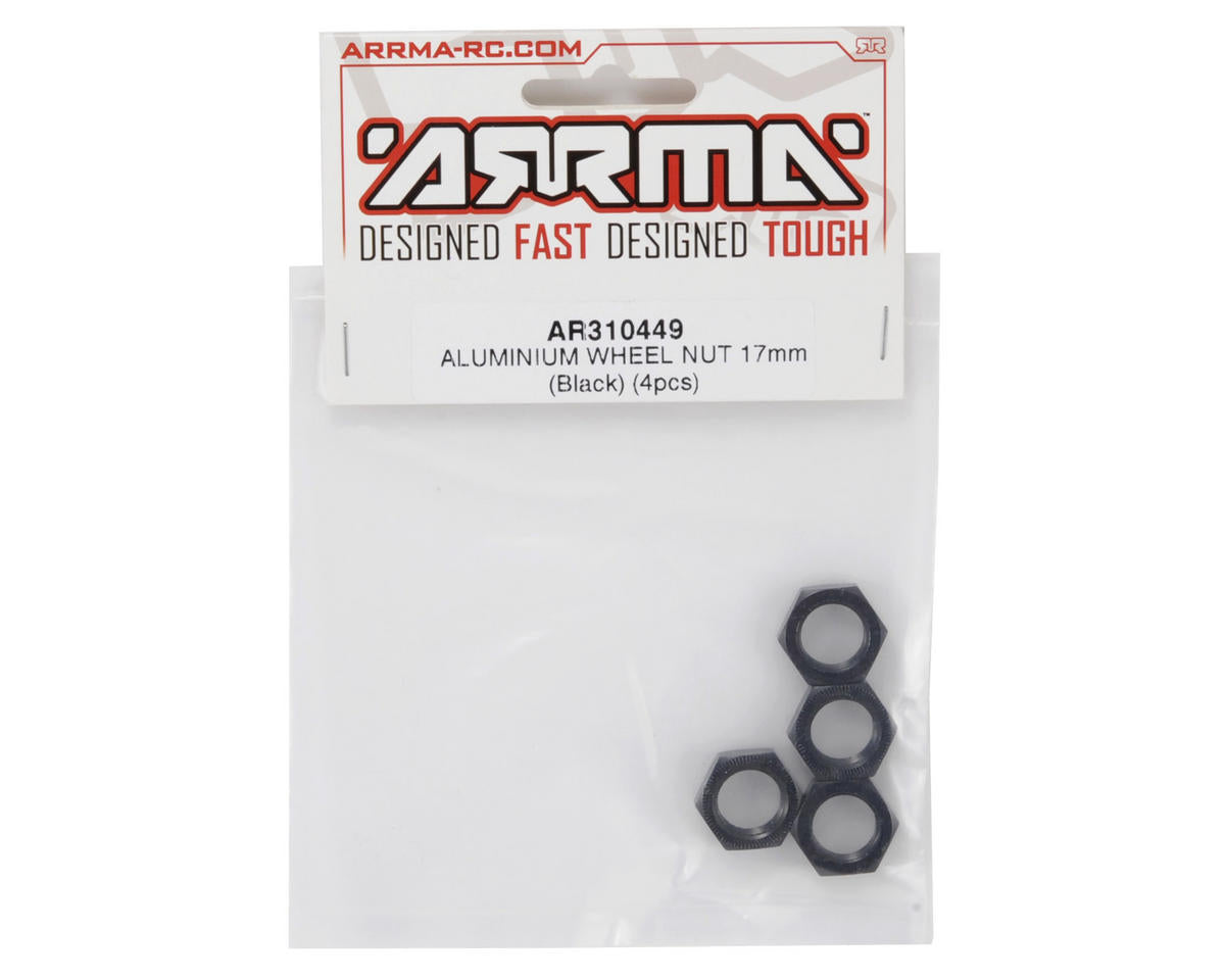 Arrma 17mm Aluminum Wheel Nut (Black) (4) ARA310449 ARAC9763