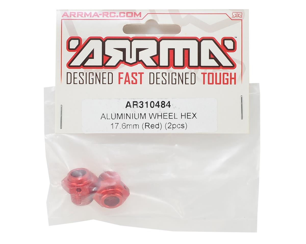 Arrma 17.6mm Aluminum Wheel Hex (Red) (2) ARA310484 ARAC9416 AR310484