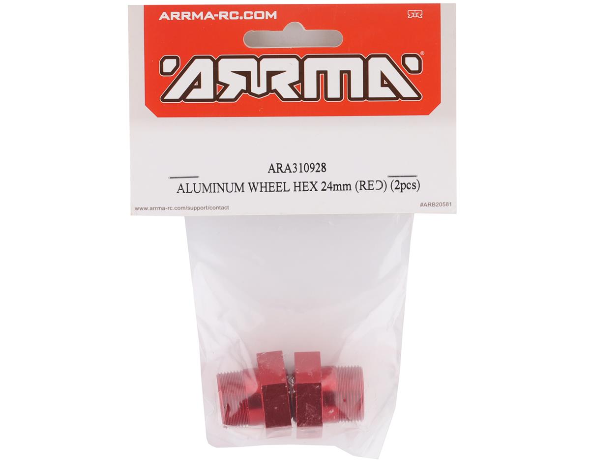 Arrma 8S BLX Aluminum 24mm Wheel Hex (Red) (2) ARA310928