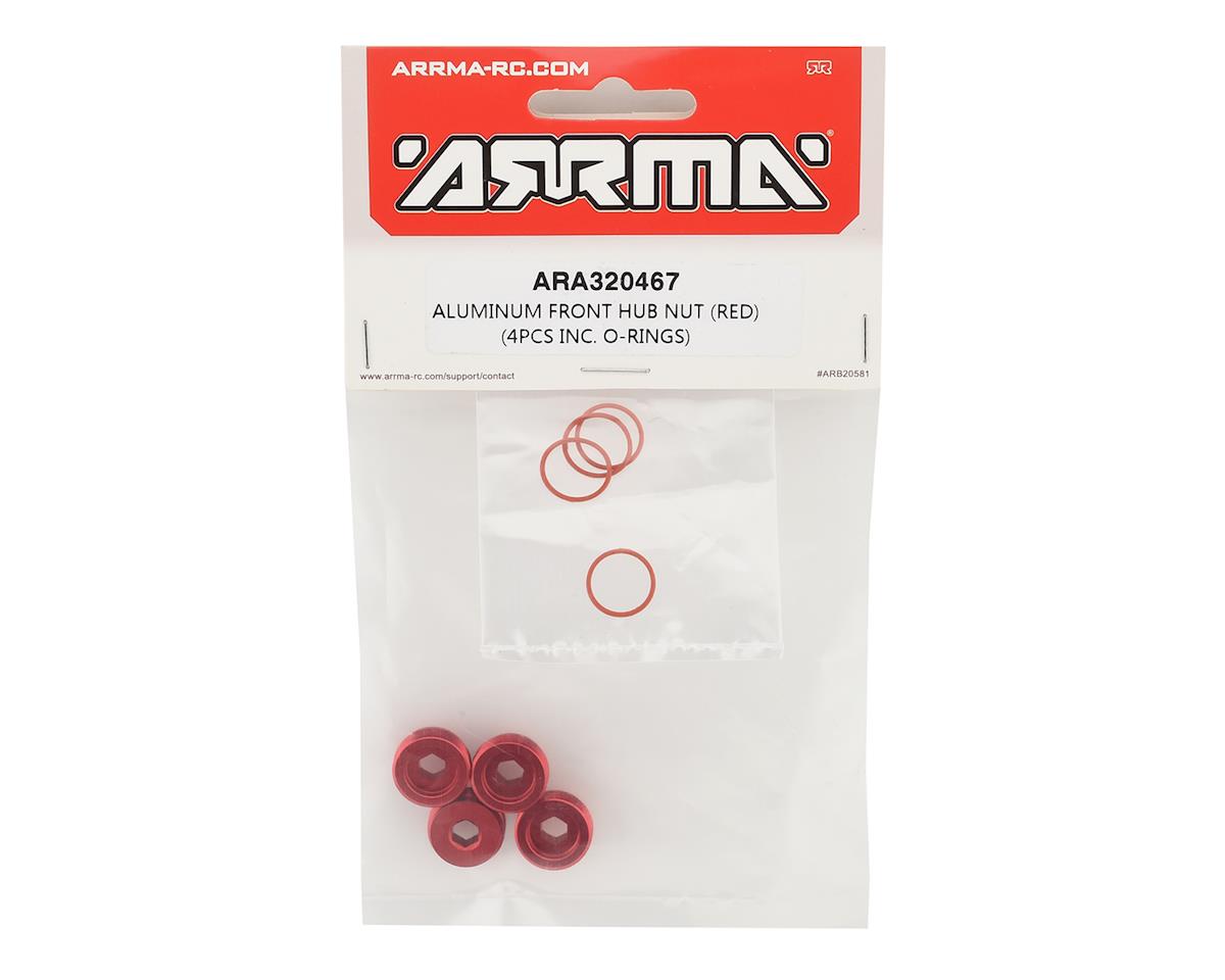 Arrma Aluminum Front Hub Nut (Red) (4) ARA320467