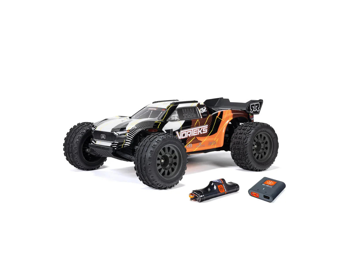 Arrma Vorteks 2WD MEGA 550 RTR Brushed 1/10 Off-Road Stadium Truck (Orange) w/SLT2 2.4GHz Radio, Battery & Charger ARA3205ST1