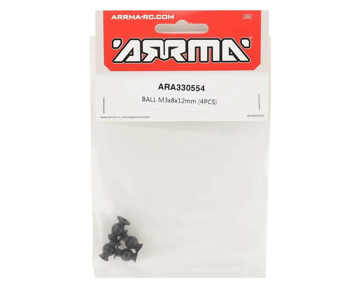 Arrma 3x8x12mm Ball (4) ARA330554