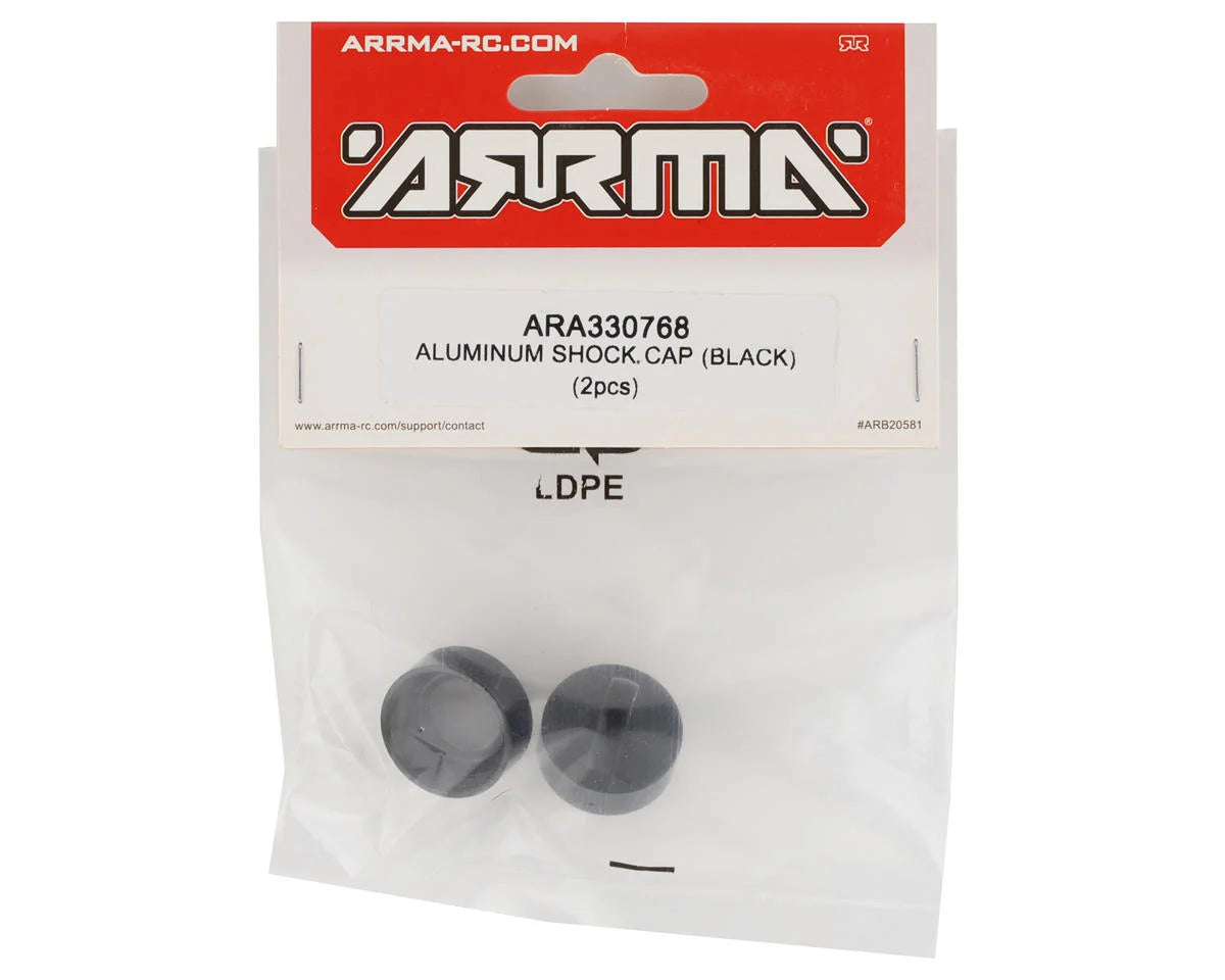 Arrma Aluminum Shock Cap (Black) (2) ARA330768