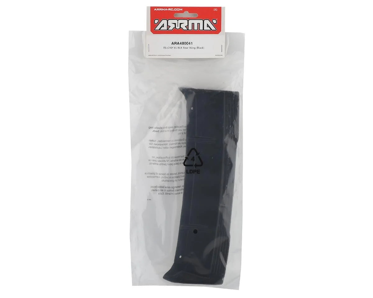 Arrma Felony 6S BLX Rear Wing (Black) ARA480041