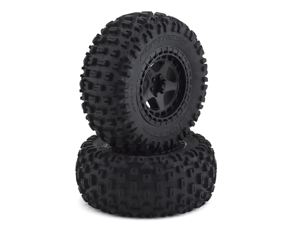 Arrma Senton 4x2 Boost, dBooots Fortress SC Tire Set Glued Black (2) ARA550042