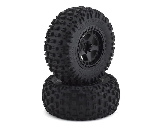Arrma Senton 4x2 Boost, dBooots Fortress SC Tire Set Glued Black (2) ARA550042