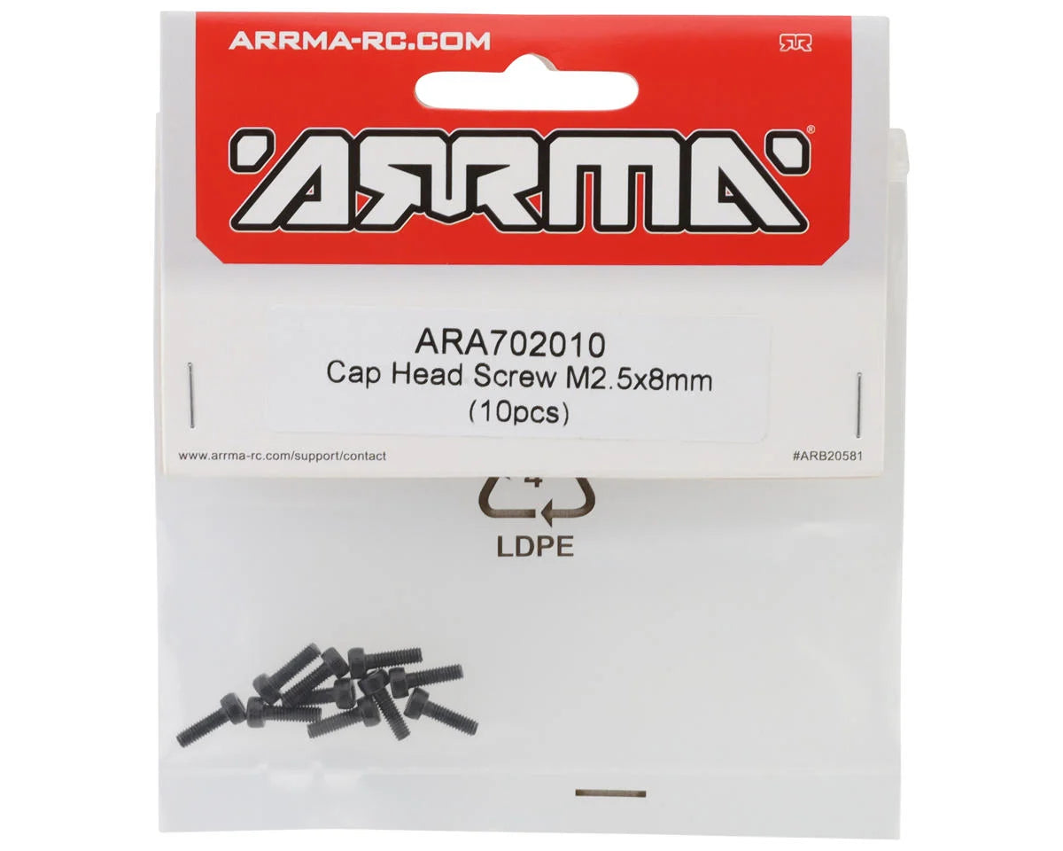 Arrma 2.5x8mm Cap Head Screw (10) ARA702010