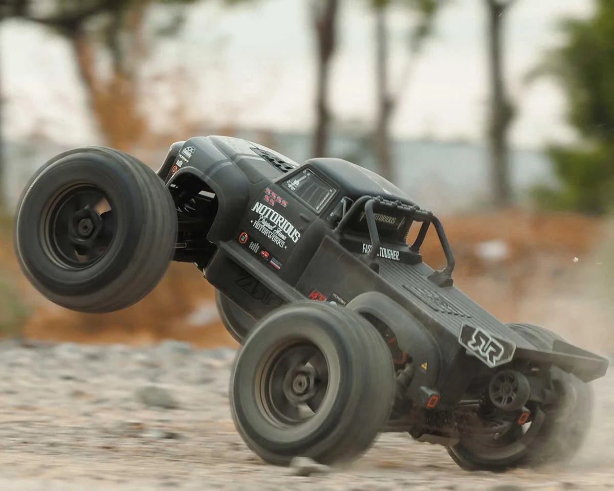 Arrma Notorious 6S BLX Brushless RTR 1/8 Monster Stunt Truck (Black) (V6) w/SLT3 2.4GHz Radio