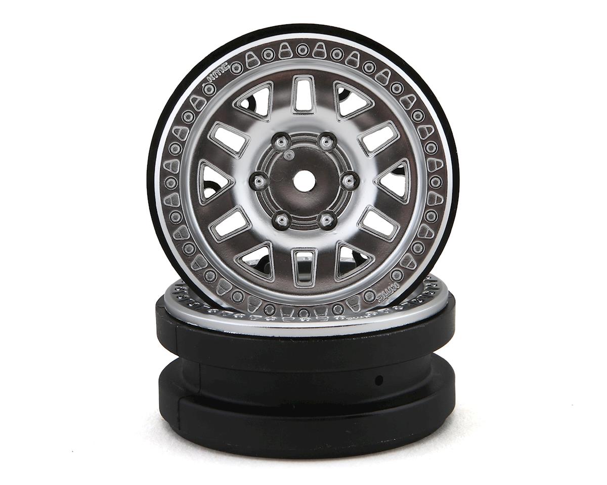 Axial SCX10 III, 1.9" KMC Machete Beadlock Wheels (Satin Chrome) (2) AXI43009