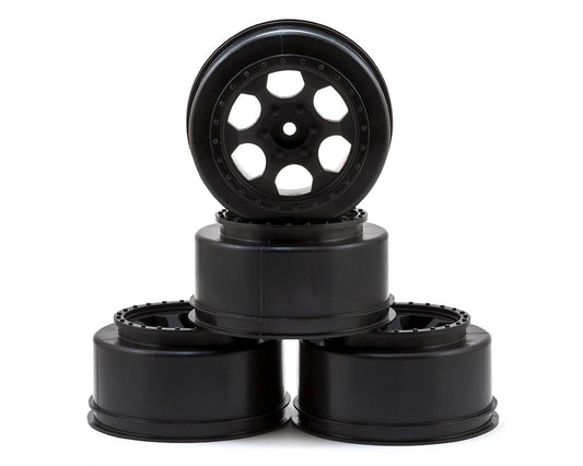 DE Racing 12mm Hex "Trinidad" Short Course Wheels (Black) (4) (Slash Front) DER-TS4-FB