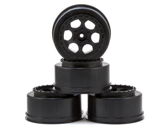 DE Racing 12mm Hex "Trinidad" Short Course Wheels (Black) (4) (SC6/Slash/Blitz) DER-TS4-RB
