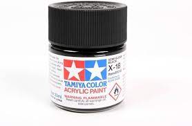 Tamiya X-18 Black Semi-Gloss Acrylic Paint (23ml) TAM81018
