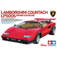 Tamiya Lamborghini Countach LP500S 1/24 Model Kit (Red w/Clear Coat) 25149