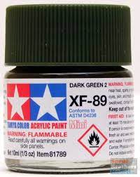 Tamiya XF-89 Flat Dark Green 2 Acrylic Paint (10ml) TAM81789