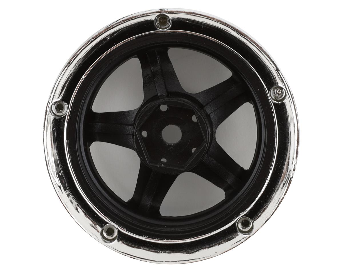 DS Racing Drift Element 5 Spoke Drift Wheels (Black & Chrome w/Gold Rivets) (2) w/12mm Hex
