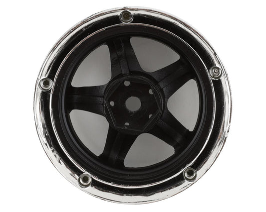 DS Racing Drift Element 5 Spoke Drift Wheels (Black & Chrome w/Gold Rivets) (2) w/12mm Hex