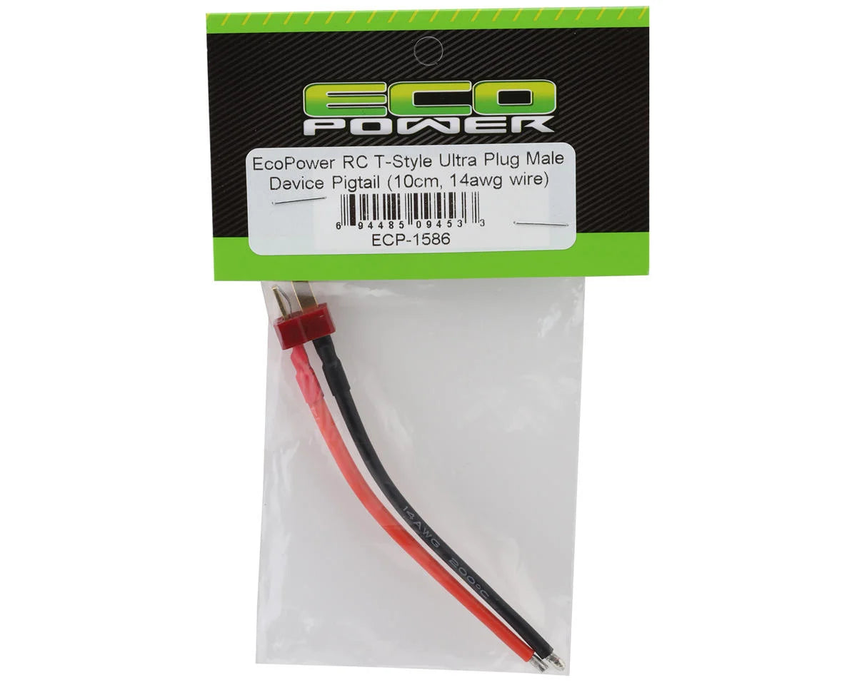 EcoPower "TruCurrent" T-Style Ultra Plug Pre-Wired Pigtail (Male) (10cm) (14AWG) ECP-1586