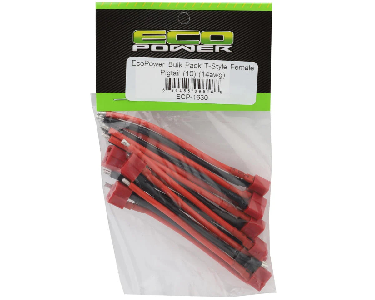 EcoPower Bulk Pack T-Style Pigtails (Female) (10) (14AWG) ECP-1630