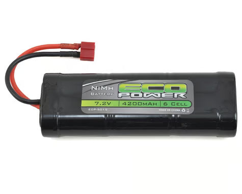EcoPower 6-Cell NiMh Stick Pack Battery w/T-Style Connector (7.2V/4200mAh) ECP-5015