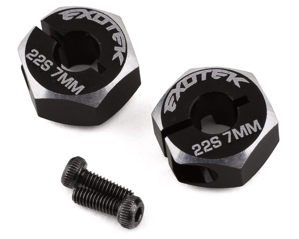 Exotek TLR 22S Drag 12mm Aluminum Clamping Rear Hex (2) (7mm) 2059