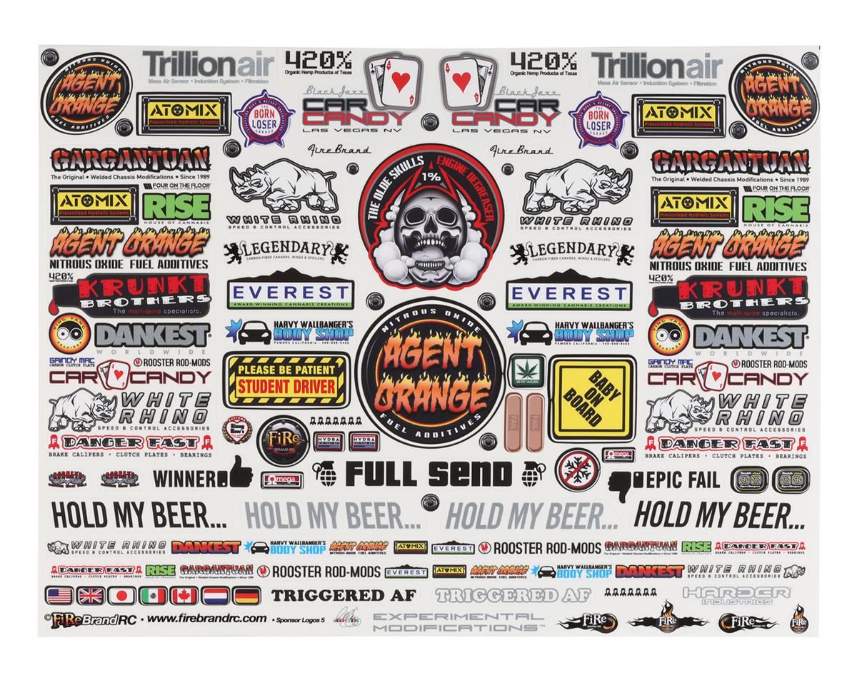 Firebrand RC Sponsor Logos 5 Decal Set (8.5x11") fbr46798