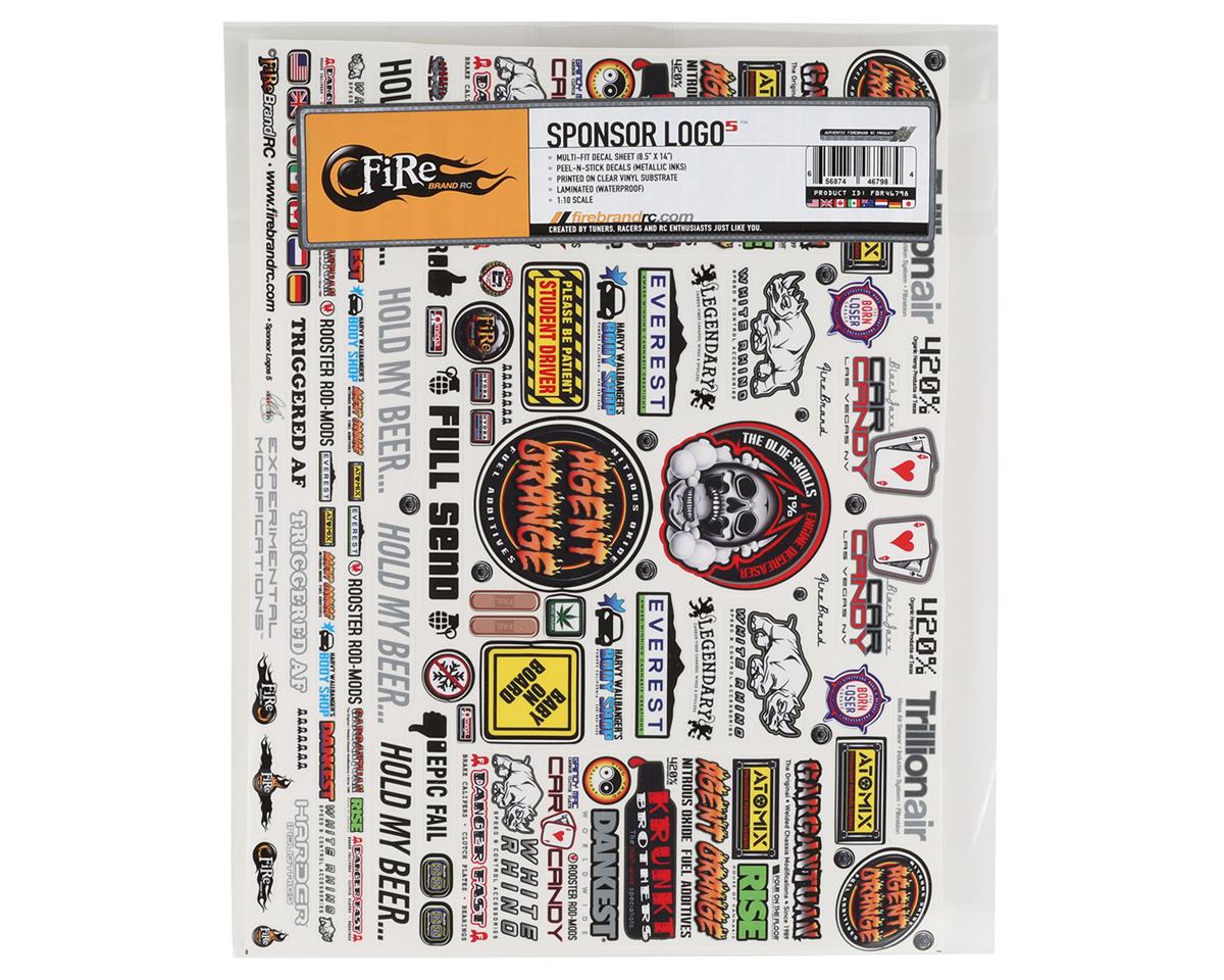 Firebrand RC Sponsor Logos 5 Decal Set (8.5x11") fbr46798
