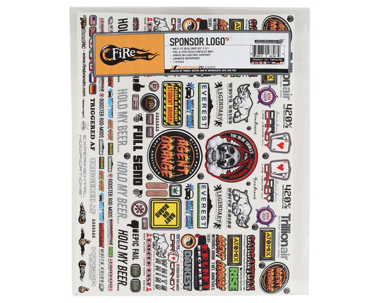 Firebrand RC Sponsor Logos 5 Decal Set (8.5x11") fbr46798