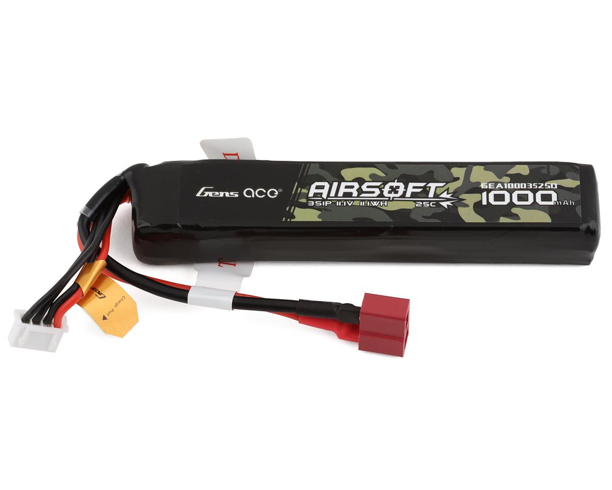 Gens Ace 3S 25C Airsoft LiPo Battery w/Deans Plug (11.1V/1000mAh) GEA10003S25D