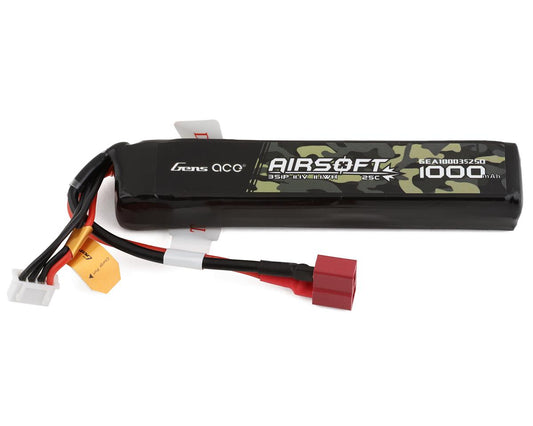 Gens Ace 3S 25C Airsoft LiPo Battery w/Deans Plug (11.1V/1000mAh) GEA10003S25D