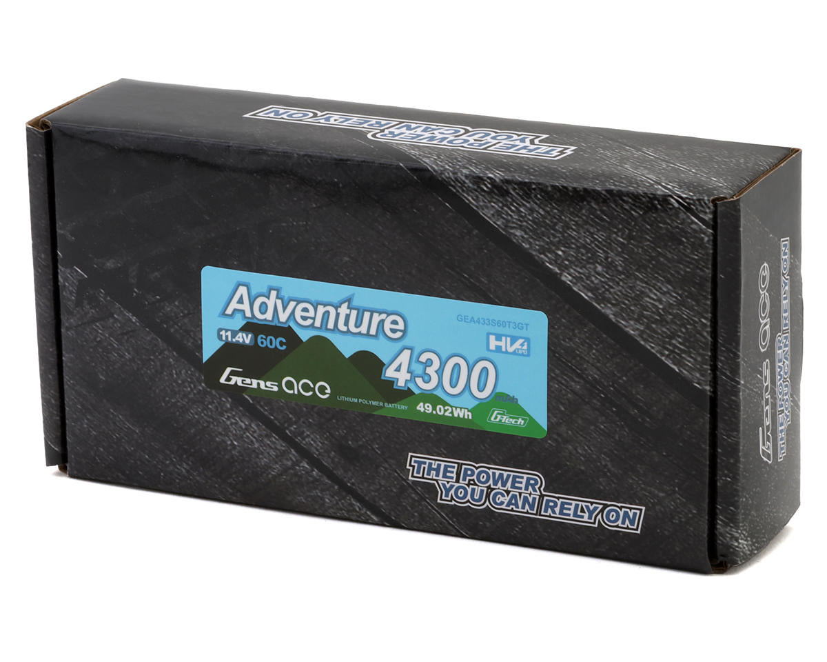 Gens Ace G-Tech Smart 3S LiHV Battery 60C (11.4V/4300mAh) w/Universal Connector GEA433S60T3GT