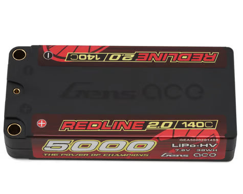 Gens Ace Redline 2.0 2S Shory LiHV Battery 140C (7.6V/5000mAh) w/5mm Bullets GEA50002S14S5