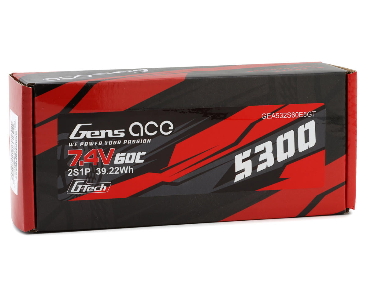 Gens Ace G-Tech Smart 2S LiPo Battery 60C (7.4V/5300mAh) w/EC5 Connector GEA532S60E5GT