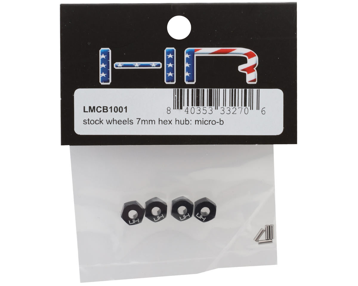 Hot Racing Losi® Micro-B Aluminum 7mm Wheel Hex Hub Set (Black) (4)  HRALMCB1001