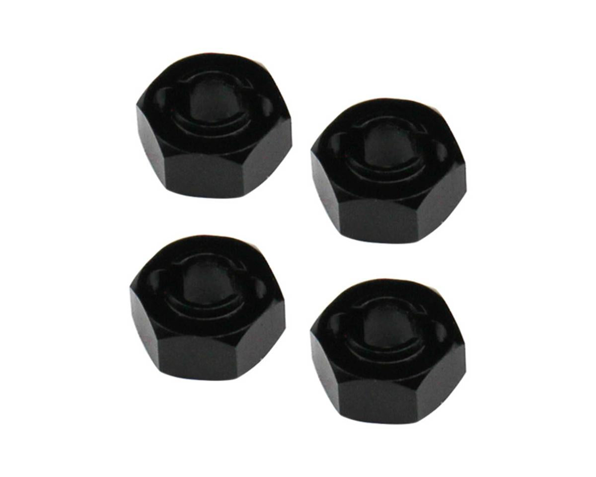 Hot Racing Losi® Micro-B Aluminum 7mm Wheel Hex Hub Set (Black) (4)  HRALMCB1001