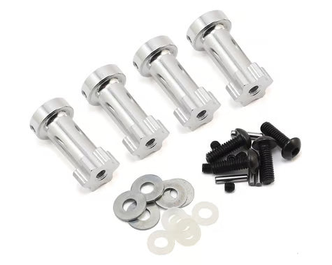 Hot Racing Aluminum 12mm Hex Wheel Extensions for Traxxas Slash 4x4 (Silver) (28mm) SLF10X08