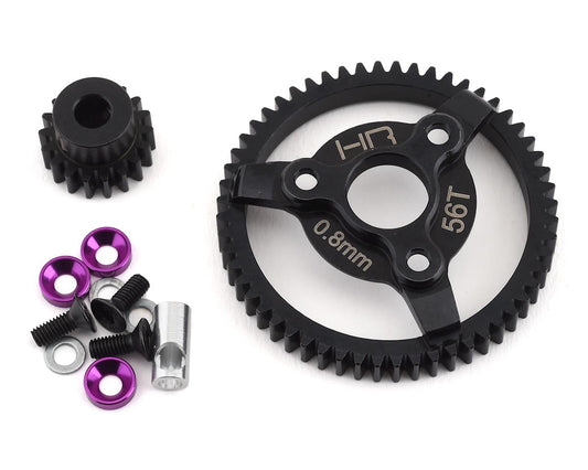 Hot Racing Traxxas 32P Steel Pinion & Spur Gear Set (Purple) (18T/56T)(Slash, Rustler, Stampede, Bandit)