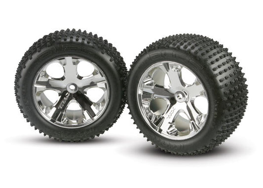 TRAXXAS All-Star 2.8" Chrome Wheels & Alias Tires (2) 3770