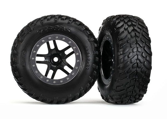 Traxxas Tire/Wheel Assembled Glue SCT Split-Spoke Black 5889