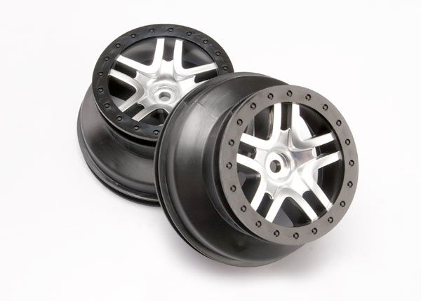 TRAXXAS WHEELS SCT SS STN BLK BDLK 2.2 6872