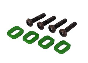 TRAXXAS Washers, motor mount, aluminum (GREEN-anodized) (4)/ 4x18mm BCS (4) 7759-GREEN