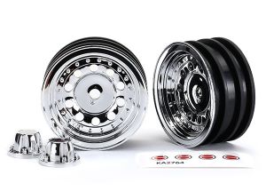 TRAXXAS Wheels, 1.9", chrome (2)/ center caps (2)/ decal sheet (requires #8255A extended thread stub axle) 8175