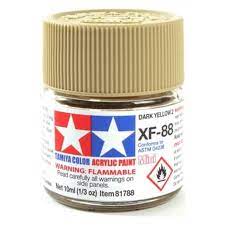 Acrylic Mini XF-88 Dark Yellow Paint, 10ml Bottle TAM81788