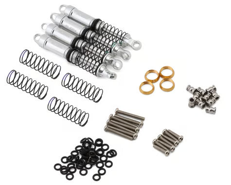 Injora LS 59mm Long Travel Aluminum Threaded Oil Shocks for Traxxas® TRX-4M® (Silver) (4) INJ4M-122SR