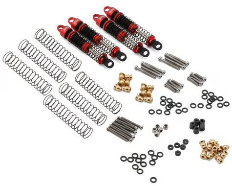 Injora Ascent18/Venture 18 Long Travel 59mm Aluminum Oil-Filled Shocks (Red) (4) INJASC18-10RD-4