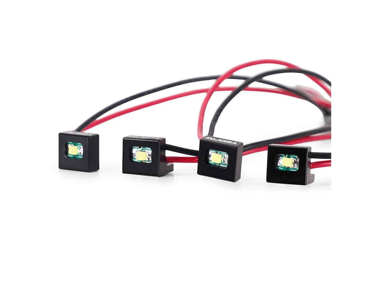 Injora 1/30 Rock Crawler LED Rock Light Kit (White) (4) INJSCX30-33