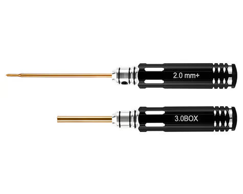 Injora Axial SCX30 Aluminum 2-Piece Metric Screwdriver & Nut Driver Tool Set (2mm Phillips/3mm Nut) TOOL-LSD63-64