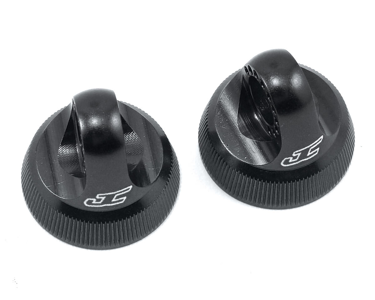 JConcepts Fin Aluminum 12mm V2 Shock Cap (Black) (2) 2490-2