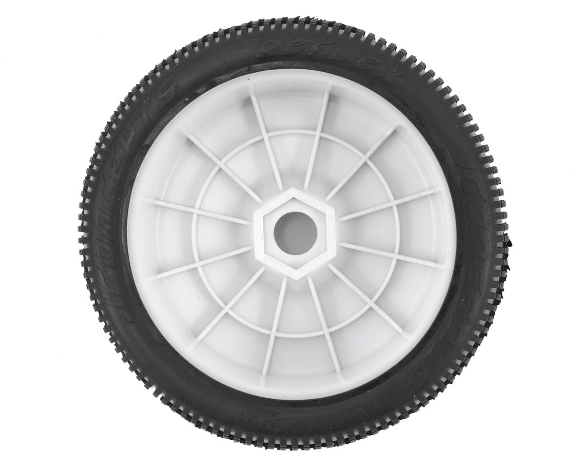 JConcepts Reflex Pre-Mounted 1/8th Buggy Tires (2) (White) (Green) JCO3121-12
