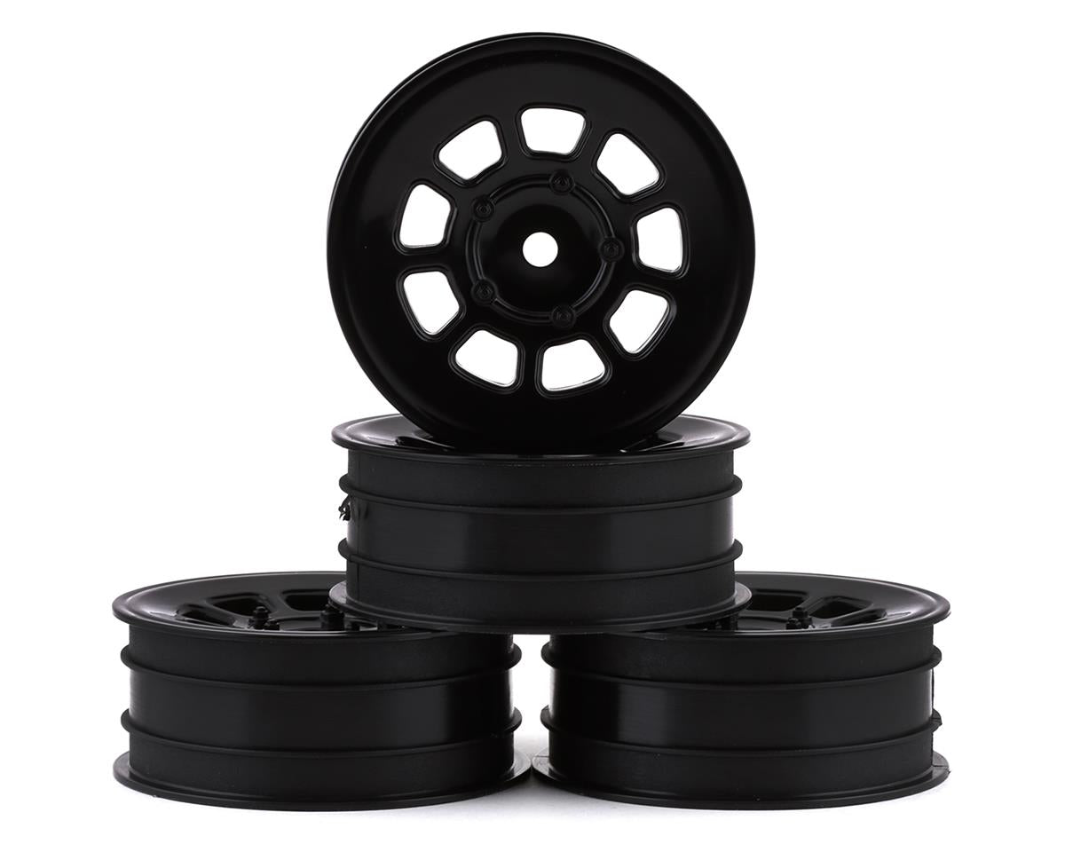 JConcepts 9 Shot 2.2 Dirt Oval Front Wheels (Black) (4) (B6.1/XB2/RB7/YZ2) w/12mm Hex JCO3978